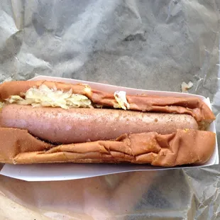 The Kraut Dog (sauerkraut).