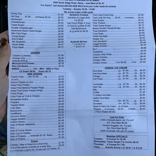 2019 Menu