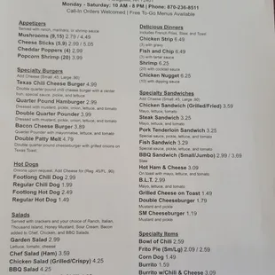 menu