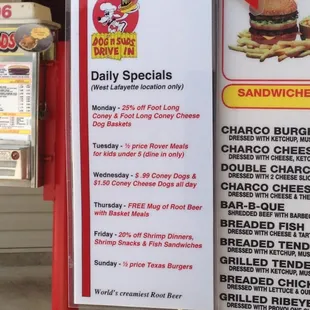 Daily specials!