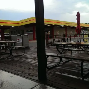 In the rain!