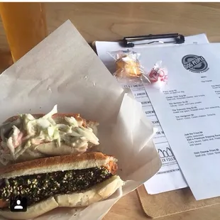 a sandwich and a drink