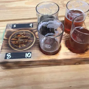 Flight of delicious beers