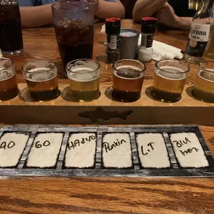 a flight of beers