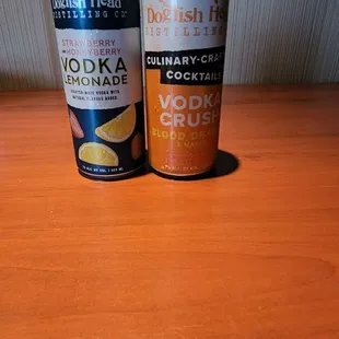 two cans of vodka