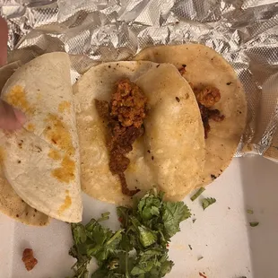 Los tacos al Pastor $15 for this crap can you believe it