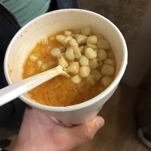 I don&apos;t know what this is pero this is not Elote con todo, disgusting, a bland taste.