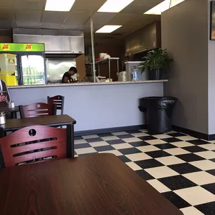 This is what the inside looks like on the grill side of the bar where you can order food to go.