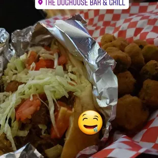 This is EVERYTHING! Chicken and Shrimp Philly Cheesesteak