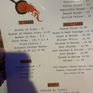New updated menu
