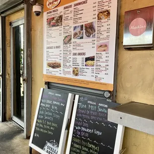 Full menu + specials of the day