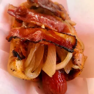 Pitch fork hot dog - it was totally worth it - delicious