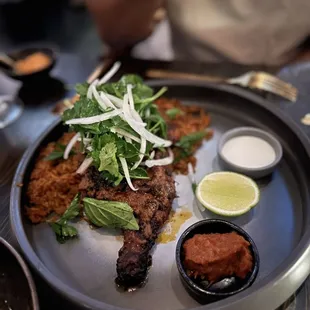 Chicken and rice shareable dish (WARNING: definitely spicy)