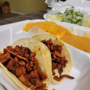 Tacos al Pastor Combo Plate.