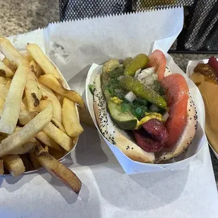 Chicago Dog, Angry Dog, French Fries