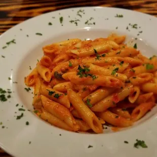 Penne alla vodka, very generous portion