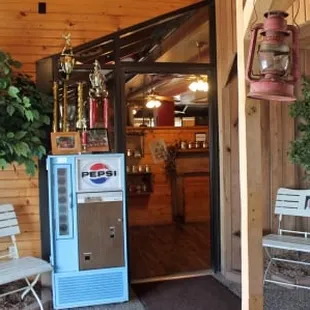 the entrance to the restaurant