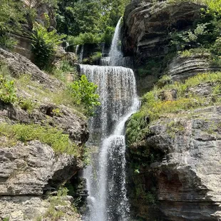 Waterfall seen from restaurant