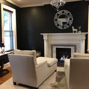 2 custom made chaise lounges for our reading room