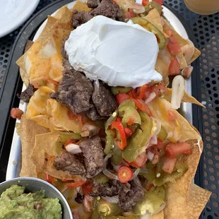 Steak Nachos with Guacamole