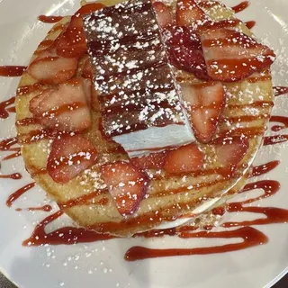 Strawberry cheesecake pancakes