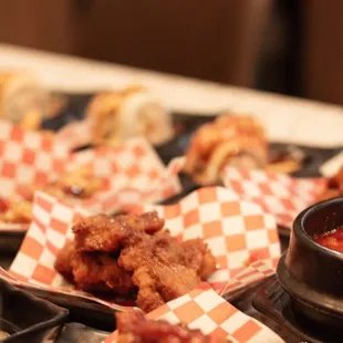 Korean fried chicken,.
We have buffalo lemon pepper, spicy, soy flavored 
This is best chicken in town