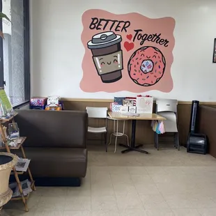 Too cute not to share this cute wall inside the Doh-Nut-Hut. There is more sitting to the right of this picture you can't see.