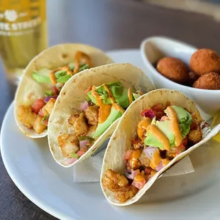 three fish tacos