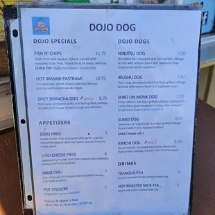 menu