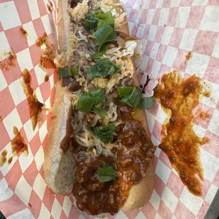 Sumo dog with cheese