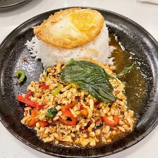 Spicy Minced Chicken on Rice