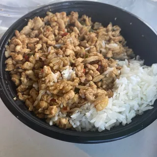 Spicy Minced Chicken on Rice