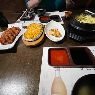 a variety of food on a table