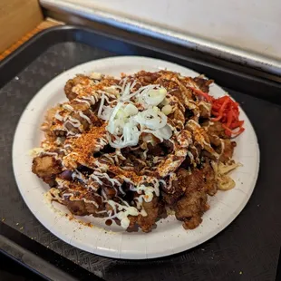 fried chicken rice bowl