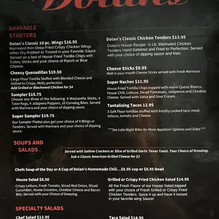 menu