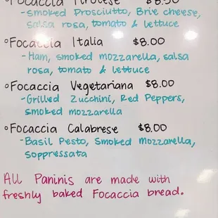 a menu