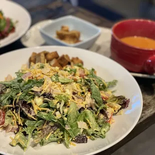 Chef Salad with Tomato Bisque Sop