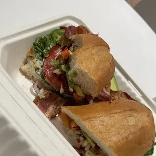 The Vegan Paradise Sandwich with Bacon added  so yummy! I couldn't wait till after I took pic to stake a few bites