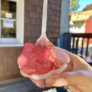 Raspberry &amp; Strawberry sorbetto is so refreshing and delicious!