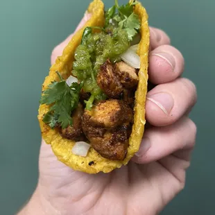 Al Pastor Taco with Green Salsa