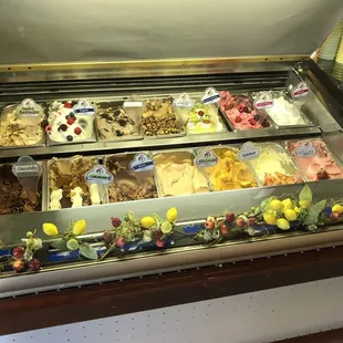 a variety of gelatos