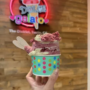 Medium size - fruits of the forest and pistachio