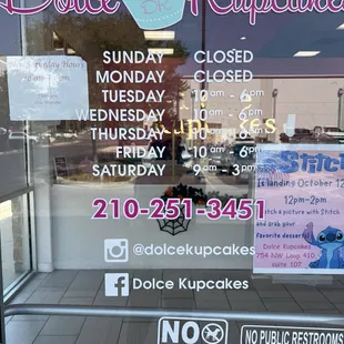 Hours of operations.