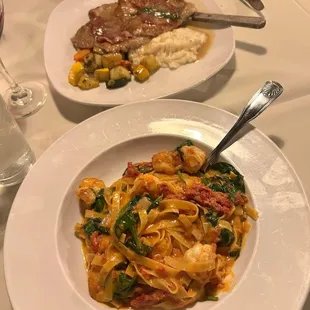 Pulpettt, Shrimp Fra diavlo, veal soltamboca and homemade pasta.
