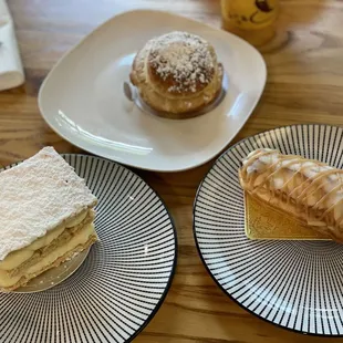 Napoleon, cream puff, and eclair