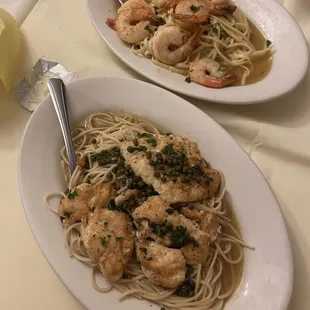 Chicken Piccata Dinner Shrimp Scampi Dinner