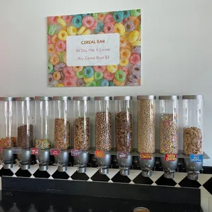 a display of cereal bars