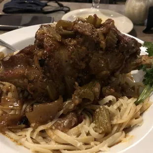 Osso bucco on linguine