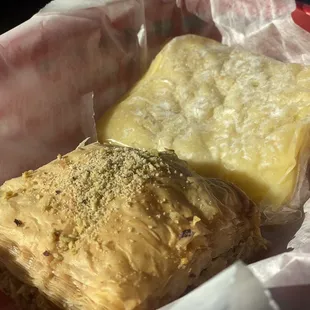 Baklava and lemon bar
