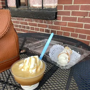 Affogato and cannolo